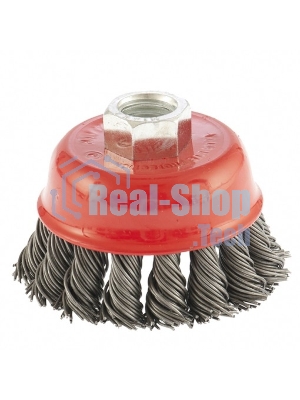 Щетка Matrix для УШМ, 65 мм, М14, Чашка, крученая проволока 0,8 мм