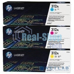 Картридж лазерный набор Hewlett-Packard 312A CF440AM голубой, желтый, пурпурный для HP CLJ Pro M476 2400 стр.