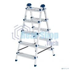 Стремянка двухсторонняя Сибртех 5 ст., сталь профиль, стальные ступени