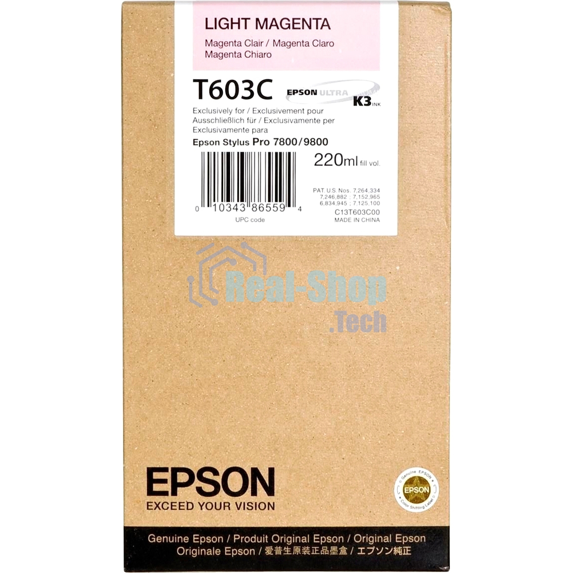 Картридж струйный Epson C13T603C00 светло-пурпурный (220 мл) для Epson St Pro 7800/9800