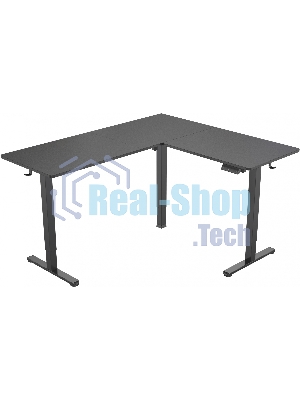 Стол компьютерный Cactus угловой подъемный столешница МДФ черный каркас черный 1600х1400х720х1180 мм (CS-EDXL-BBK)
