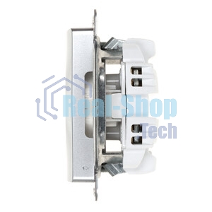 Механизм розетки 1-м СП Glossa 16А IP20 без заземл. алюм. SchE GSL000341