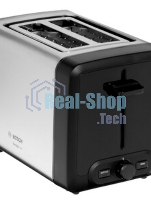 Тостер Bosch TAT4P420 нержавеющая сталь, 970 Вт, 2 слота