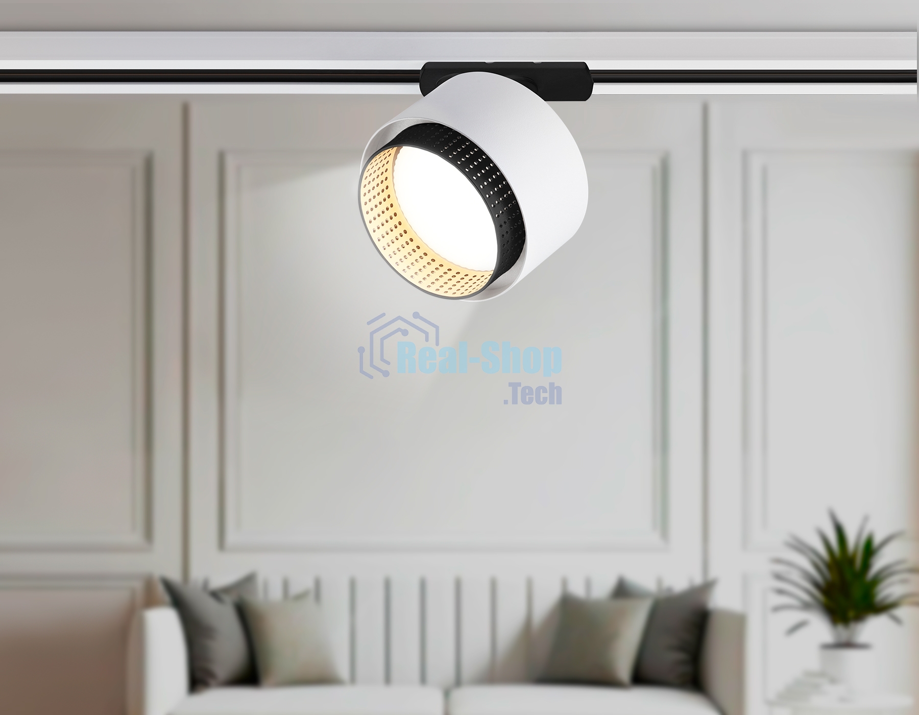 Трековый однофазный светильник Ambrella light GL5379 WH/BK белый/черный GX53 max 12W D95*130