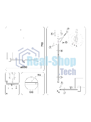 Люстра Ambrella light LH57043/8 BK/DBS/SM черный/темная латунь/дымчатый E14/8 max 40W D830*710