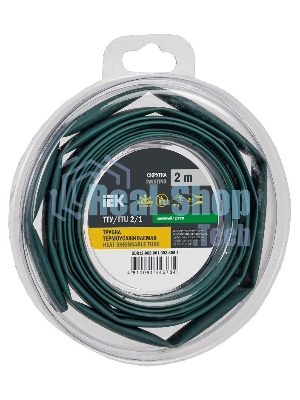 Трубка термоусадочная ТТУ нг-LS 2/1 зел. (уп.2м) IEK UDR12-002-001-002-K06-T