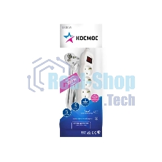 Удлинитель Космос 5х5 м с заземл. 16А IP20 ПВС 3х1 с выкл. Космос YKsm5m-5g-Z-V(K)