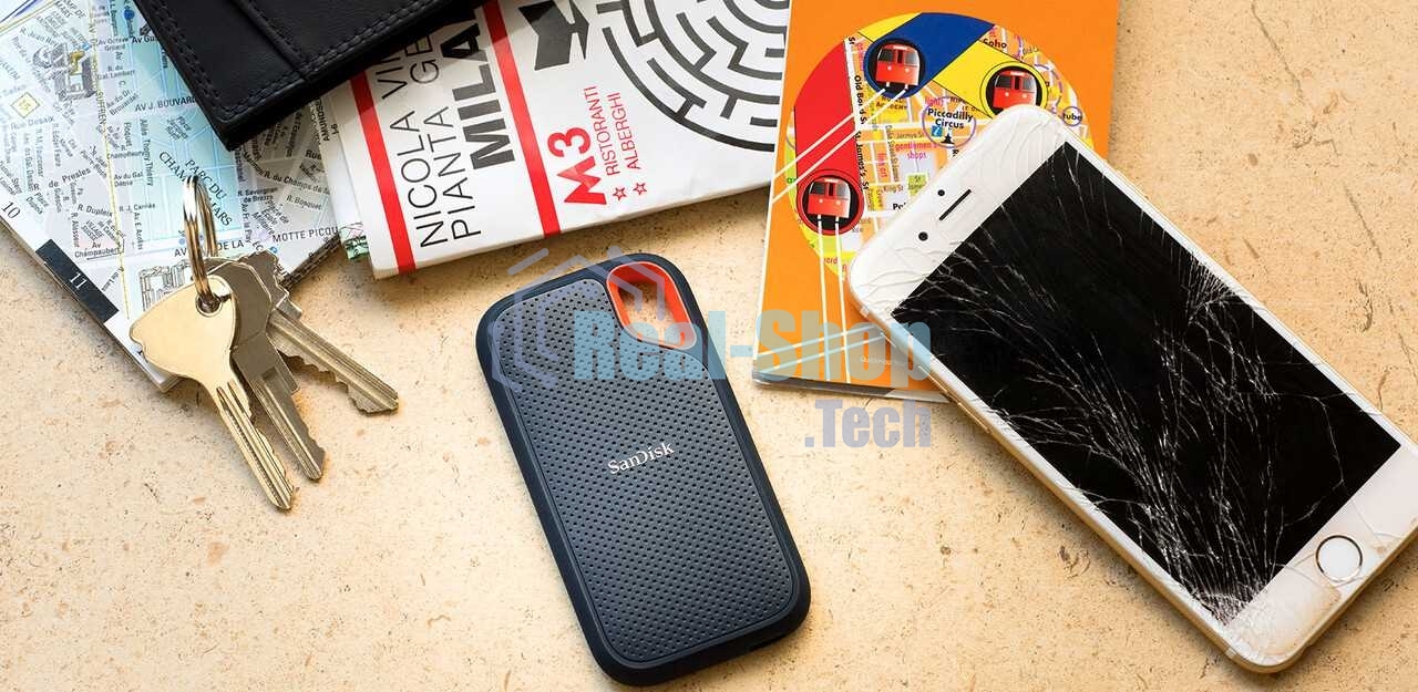 Внешний твердотельный накопитель SanDisk Extreme 4TB Portable SSD - up to 1050MB/s Read and 1000MB/s Write Speeds, USB 3.2 Gen 2, 2-meter drop protection and IP55 resistance
