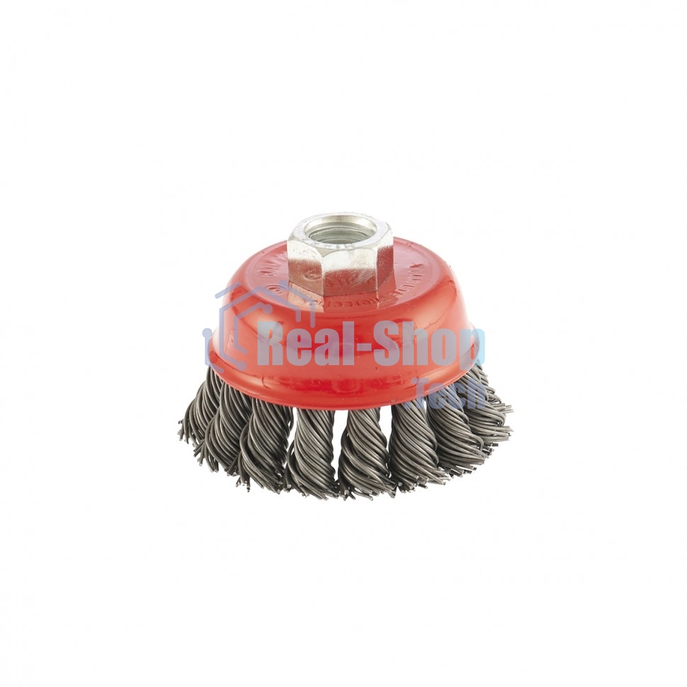 Щетка Matrix для УШМ, 65 мм, М14, Чашка, крученая проволока 0,8 мм