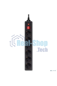 Сетевой фильтр Buro 600SH-3-B 3 м (6 розеток) черный (коробка)
