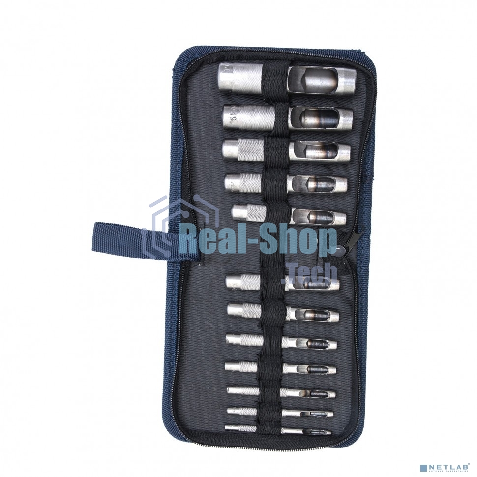 Набор пробойников для кожи Сибртех 3; 4; 5; 6; 7; 8; 9; 10; 12; 14; 16; 19 мм, 12 шт