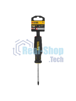 Отвертка Denzel PH1х75 мм, S2, 3к рукоятка