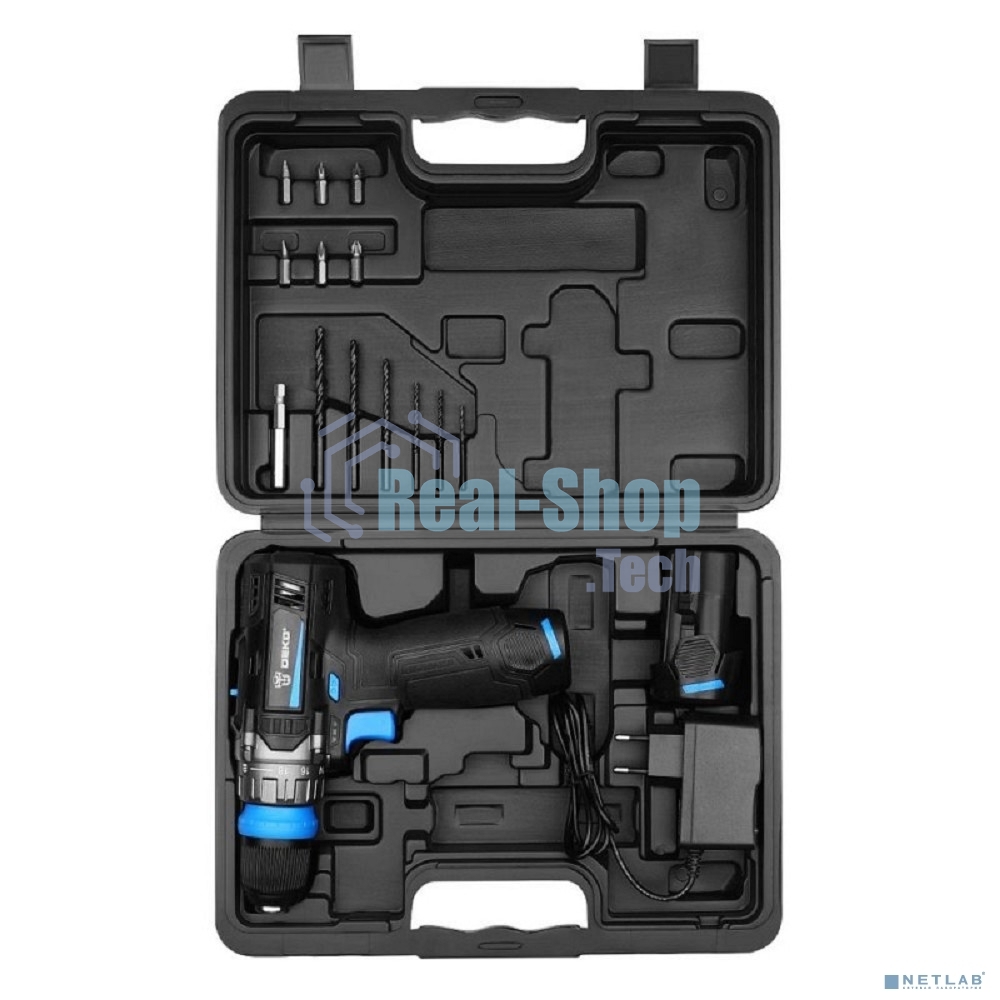 Дрель-шуруповерт Deko DKCD12V PRO, 12 В, 1.5 Ач, 32 Нм, щеточный