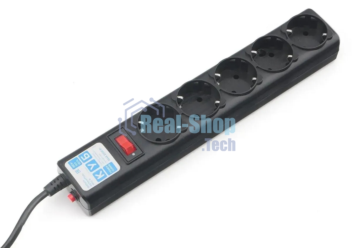 Сетевой фильтр Powercube SPG5-С5 5 м (5 розеток) черный (коробка)