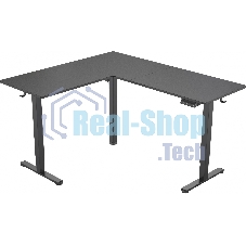 Стол компьютерный Cactus угловой подъемный столешница МДФ черный каркас черный 1600х1400х720х1180 мм (CS-EDXL-BBK)