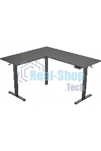 Стол компьютерный Cactus угловой подъемный столешница МДФ черный каркас черный 1600х1400х720х1180 мм (CS-EDXL-BBK)