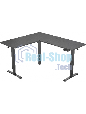 Стол компьютерный Cactus угловой подъемный столешница МДФ черный каркас черный 1600х1400х720х1180 мм (CS-EDXL-BBK)