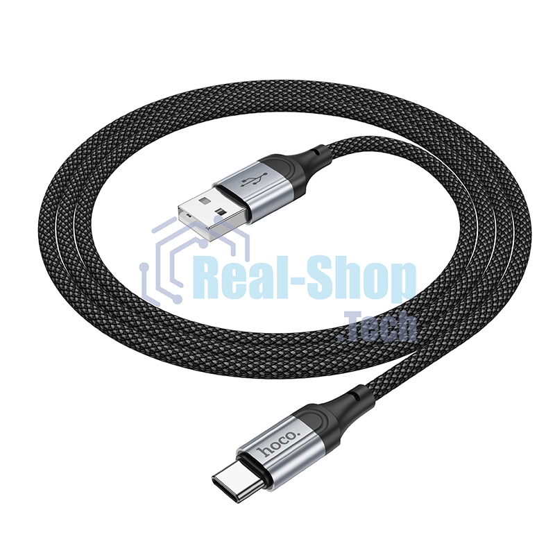 Кабель USB2.0 Hoco AM/Type-C, 3А, X102, 1м, черный, коробка