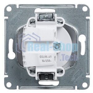 Механизм розетки 1-м СП Glossa 16А IP20 без заземл. бел. SchE GSL000141
