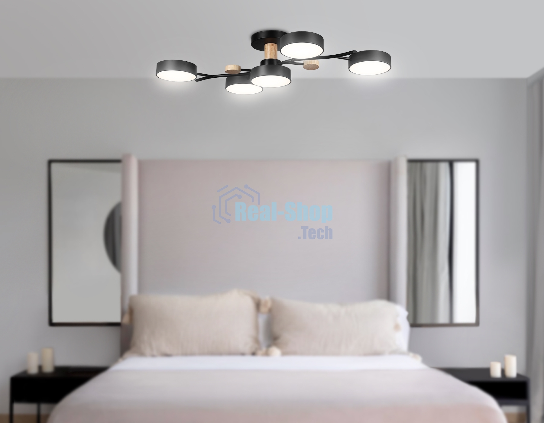 Светильник Ambrella light FL4835/5 BK черный 3000K-6400K 70W 830*400*160 (ПДУ ИК)