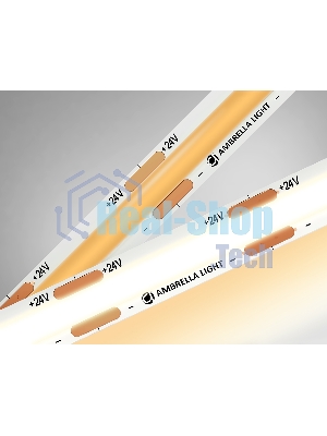 Светодиодная лента Ambrella light GS4651 COB 320Led/ 10W m/ 24V IP20 3000K/ 5000*8*1.54mm (2 конт.)