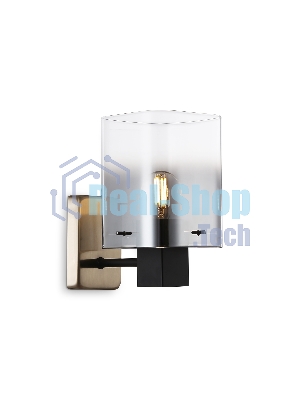 Настенный светильник Ambrella light LH57045 BK/DBS/SM черный/темная латунь/дымчатый E14 max 40W 195*110*185