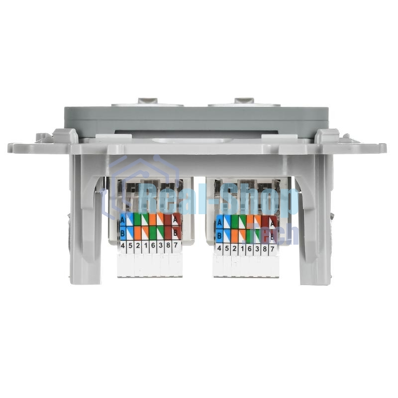 Розетка 2-местная компьютерная RJ45 категория 5Е UTP РК5е-2-0-ФлС серый FLITE