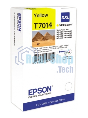 Картридж струйный Epson C13T70144010 желтый (3400 стр. сверх-повышенной емкости) для WorkForce WP-4015DN WP-4015, WP-4025DW WP-4025, WP-4095DN WP-4095, WP-4515DN WP-4515, WP-4525DNF WP-4525, WP-4535DWF WP-4535, WP-4595DNF WP-4595