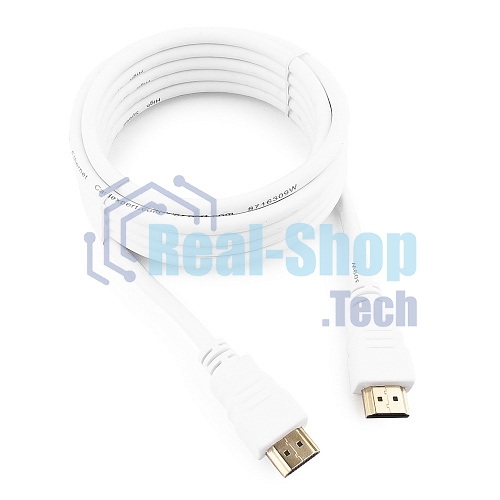 Кабель Cablexpert HDMI CC-HDMI4-W-10, 19M/19M, v2.0, медь, позол.разъемы, экран, 3 м, белый, пакет