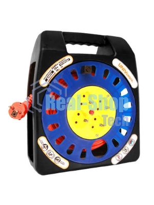 Удлинитель 4х30 м с заземл. 16А IP20 У16-012 термо ПВС 3х1 в закрытом корпусе защ. шторки UNIVersal 1674