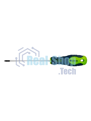 Отвертка Сибртех, PH0 х 100 мм, CrV, двухкомпонентная рукоятка