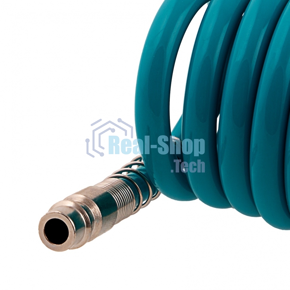 Полиуретановый спиральный шланг профессиональный BASF, 10 м, с быстросъемными соединениями Stels