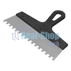 Шпатель из нержавеющей стали Сибртех 250 мм, зуб 8х8 мм, пластмассовая ручка