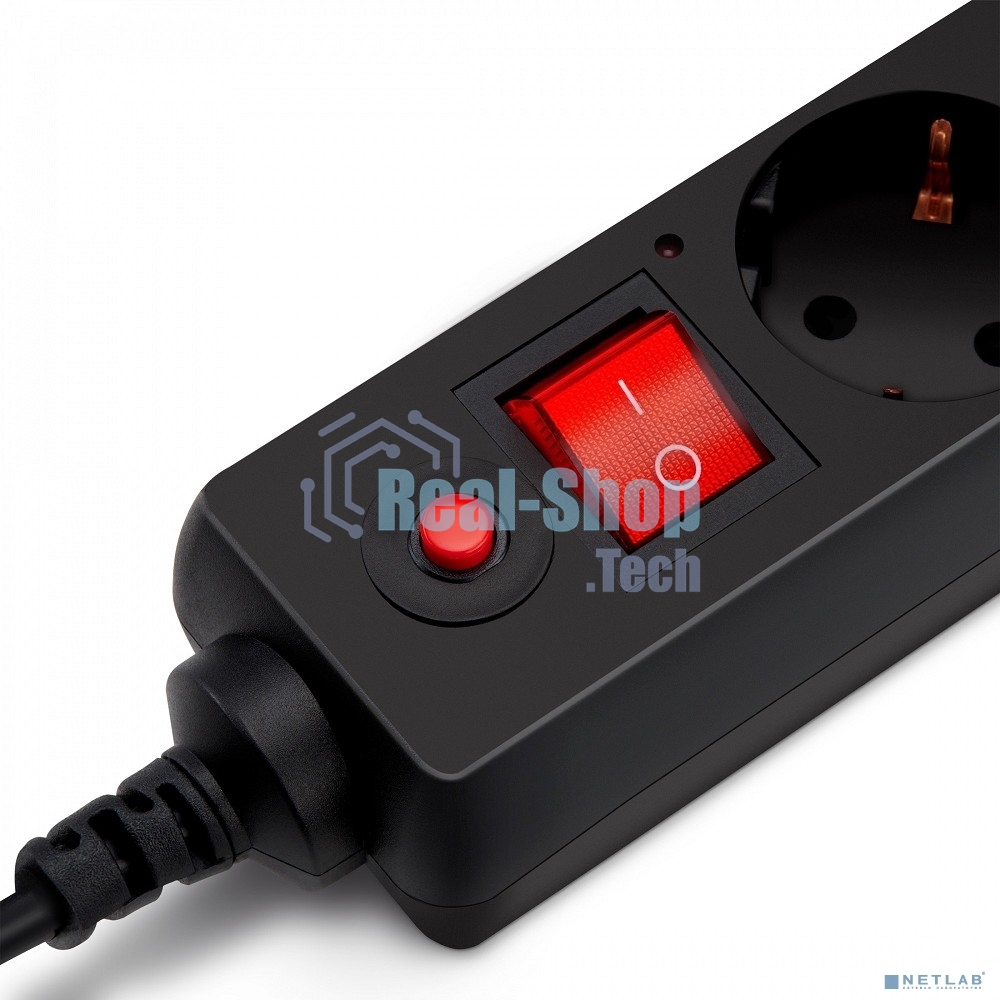 Сетевой фильтр Buro 600SH-3-B 3 м (6 розеток) черный (коробка)