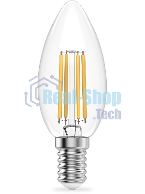 Лампа филам. Gauss Filament 10Вт цок.:E14 свеча св.свеч.бел.нейт. (упак.:10шт) (32120)
