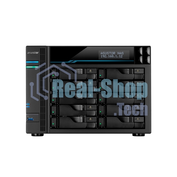 Сетевое хранилище ASUSTOR AS7110T 10-Bay NAS/Media player/Intel Xeon E-2224 3.4GHz up to 4.6GHz(Quad-Core), 8Gb SO-DIMM DDR4, noHDD(HDD,SSD),/10x1GbE+3x2,5Gbe(LAN)/3xUSB3.2,HDMI/M.2/4ip camera license; 90IX01D1-BW3S1