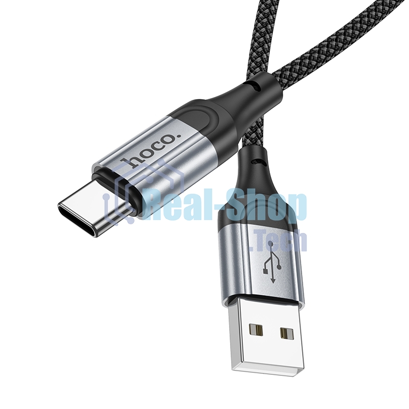 Кабель USB2.0 Hoco AM/Type-C, 3А, X102, 1м, черный, коробка