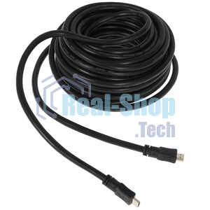 Кабель HDMI Cablexpert CC-HDMI4L-15M, 15м, v2.0, 19M/19M, серия Light, черный, позол.разъемы, экран, пакет