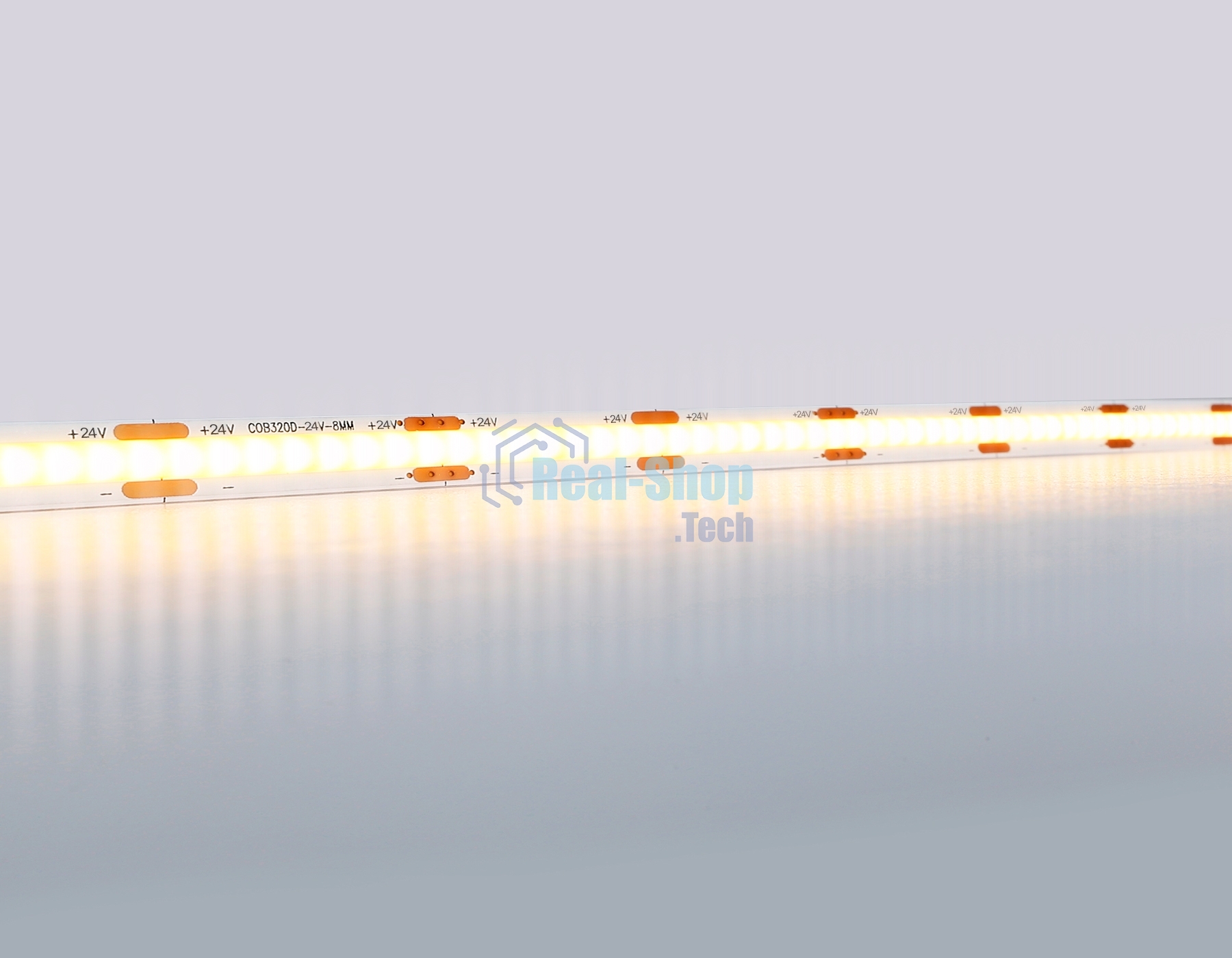 Светодиодная лента Ambrella light GS4651 COB 320Led/ 10W m/ 24V IP20 3000K/ 5000*8*1.54mm (2 конт.)