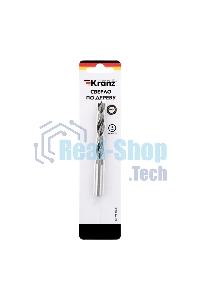 Сверло по дереву Kranz 9х125 мм, цилиндрический хвостовик