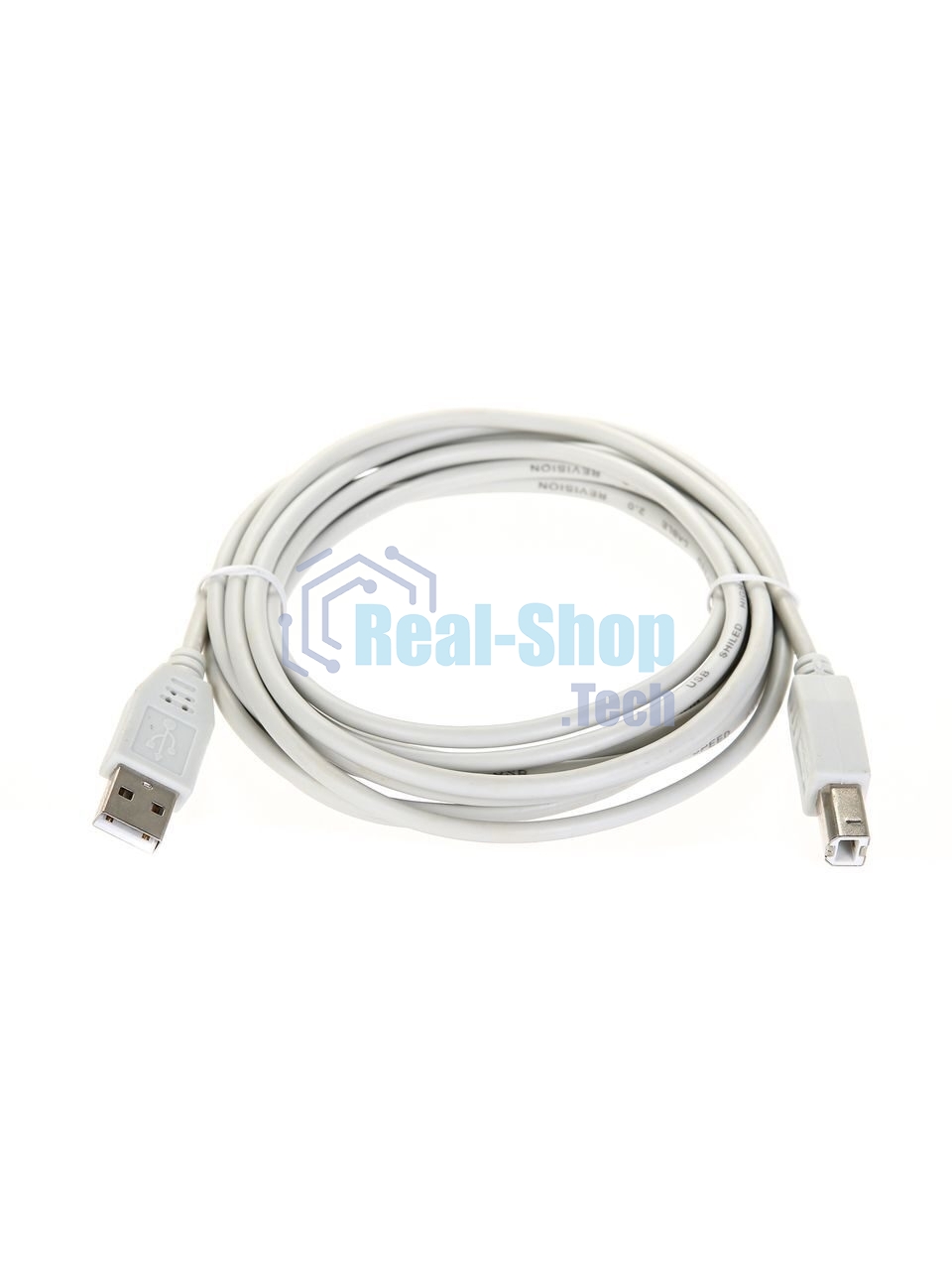 Кабель AM/BM USB2.0 3м Telecom USB 2.0 A-->B 3.0m, белый/серый, TC6900-3.0M