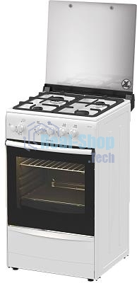 Плита газовая Darina 1B1 GM 441 008 W белый/черный, конфорок 4 шт, духовка 50 л, 50 см x 85 см x 51 см