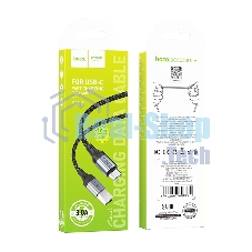 Кабель USB2.0 Hoco AM/Type-C, 3А, X102, 1м, черный, коробка