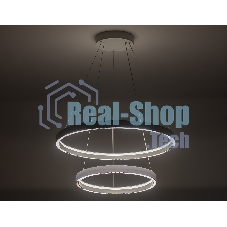 Подвесной светодиодный светильник Ambrella light FL5862/2 WH белый 45W 3000K/4200K/6400K D600/400*830 (без ПДУ)