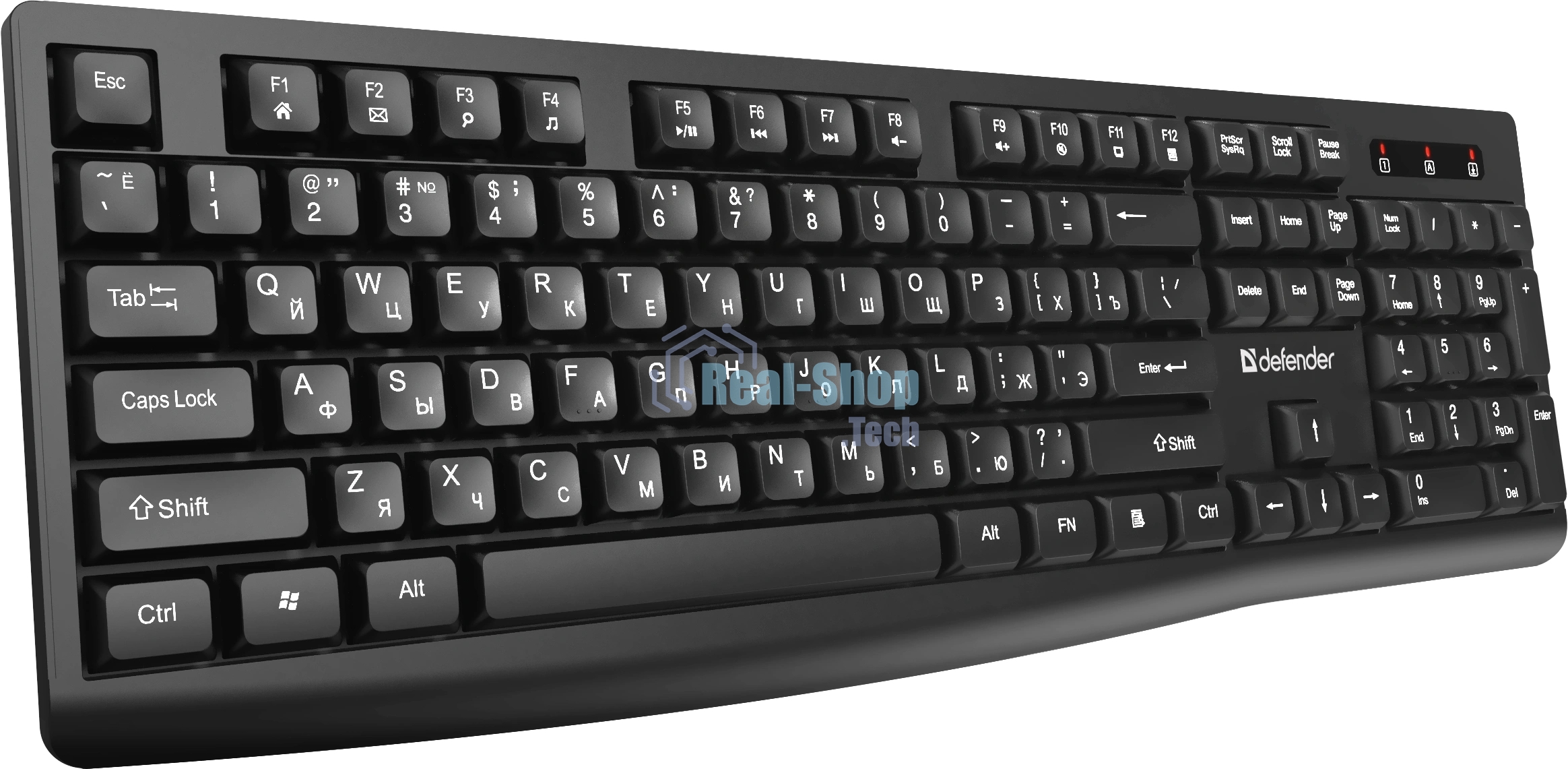 Комплект клавиатура+мышь Defender C-972 беспроводной, USB, 1600 DPI, черный