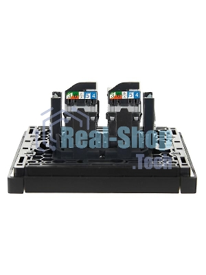 Розетка компьютерная 2-ая RJ45 кат.5E IEK FORTE&PIANO FP133 черный