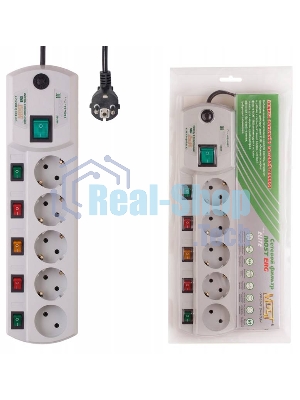 Сетевой фильтр Most ERG 2 м (5 розеток) белый (коробка)