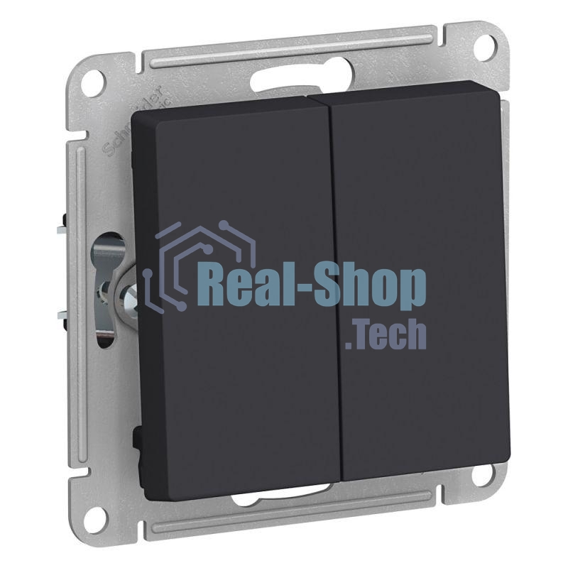 Механизм выключателя 2-кл. AtlasDesign (сх.5) 10АХ карбон