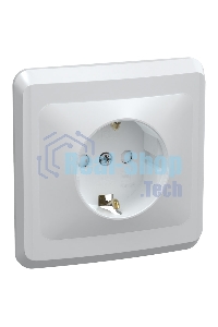 Розетка 1-м СП Вега РСш10-3-ВБ с заземл. контактом и защ. штор 16А бел. ИЭК ERV14-K01-16-DM