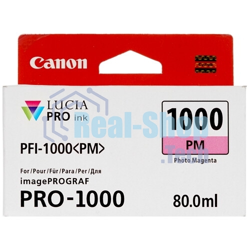 Картридж струйный Canon PFI-1000 PM для IJ SFP PRO-1000 WFG. Фото пурпурный. 80 мл.